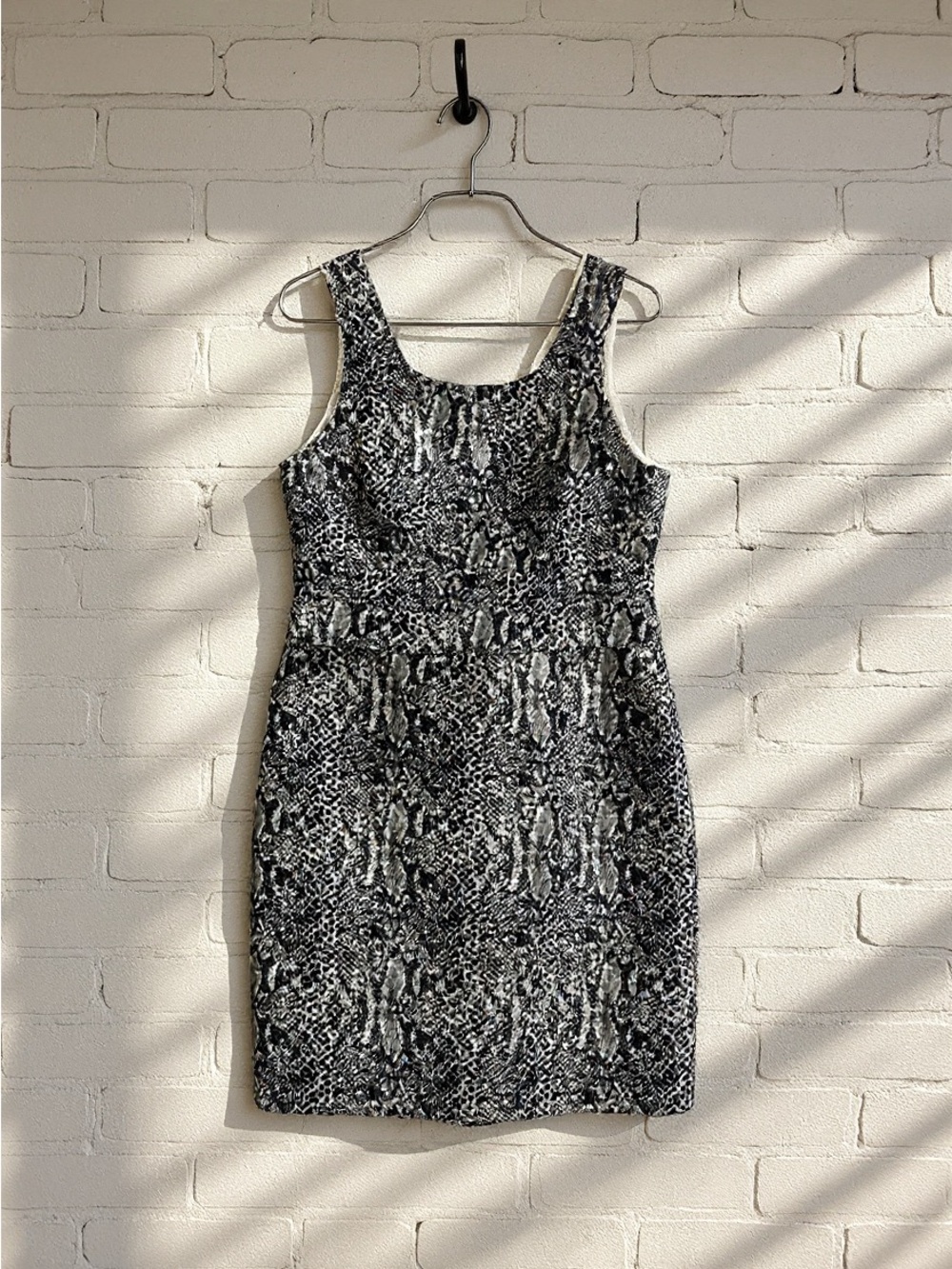Michael Kors Snake Skin Animal Print Sleeveless Bodycon Shift Mini Dress 6 S
